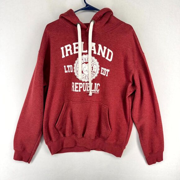 Irish Connexxion Mens Red Hooded Sweatshirt Size L - Picture 1 of 10